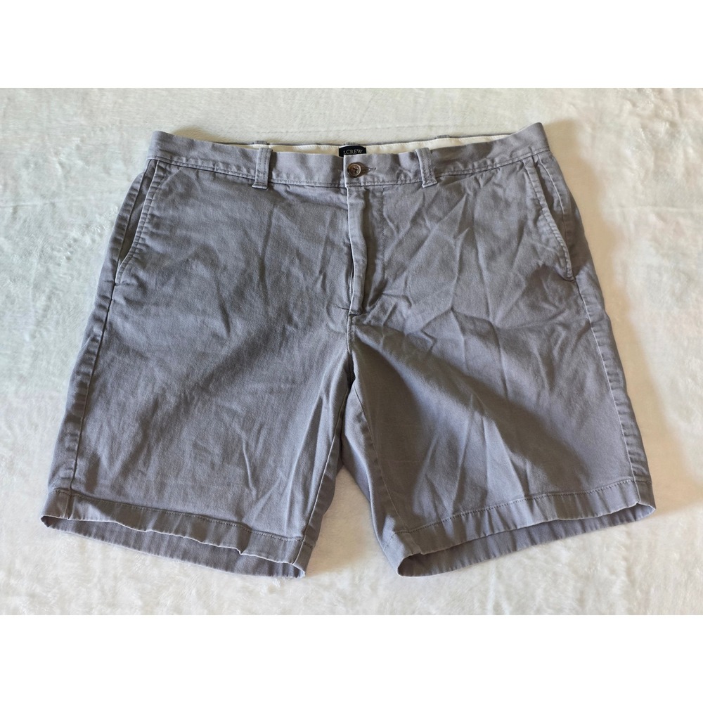 J.Crew Mens 9 Inch Inseam Harbor Stretch Chino Casual Shorts Gray Size 36